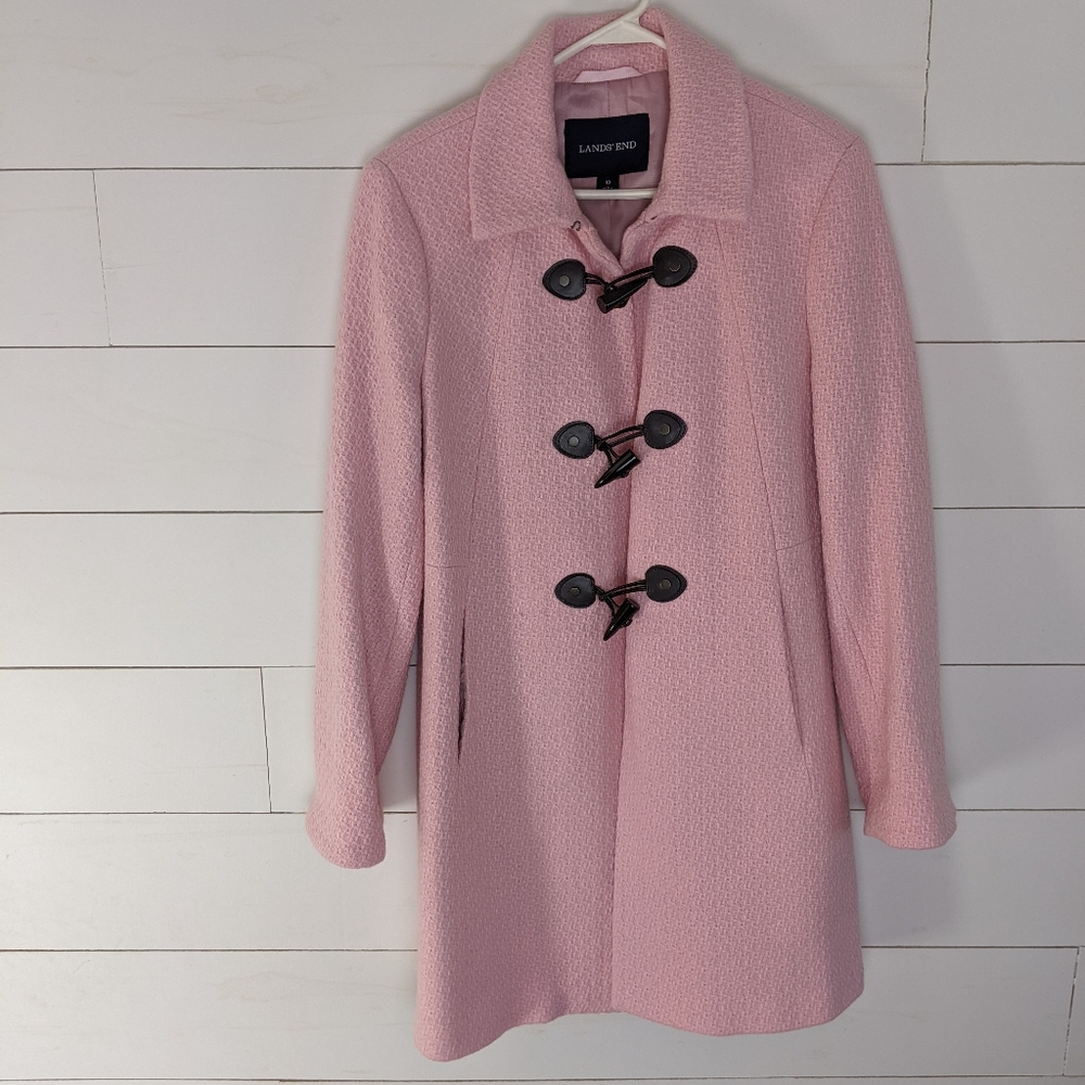 Lands' End Pink Toggle Coat